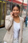 Woman With Cellphone Stock Photo