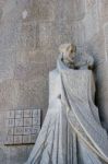 Close-up Of A Sculpture At Gaudi's Sagrada Familia Cathedral Stock Photo