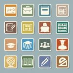 Education Sticker Icons Set Stock Photo