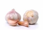 Garlic Isolated On White Background Stock Photo