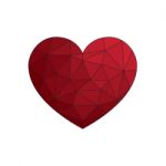 Heart Love Polygon Geometric Thin Line Flat Design Icon  I Stock Photo