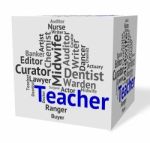 Teacher Job Represents Hire Coach And Occupations Stock Photo