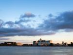 View Of Industrial Buildings Across The River Garonne Stock Photo