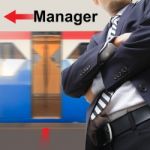 Manager On The Sky Train Station Stock Photo