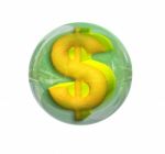 Dollar In A Sphere Stock Photo