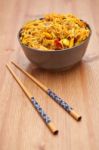 Singapore Noodles Stock Photo