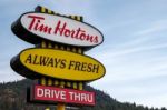 Sign For Tim Horton's Coffee Shop Stock Photo