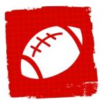 Rugby Ball Represents League Sign And Match Stock Photo