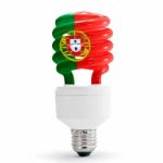 Portugal Flag On Energy Saving Lamp Stock Photo