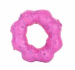 Pink Donut Isolated On The White Stock Photo
