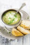 Homemade Cream Of Broccoli Soup Stock Photo