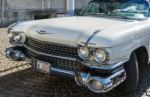 Cadillac Wedding Car In Market Square Bruge Stock Photo