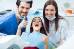 Cute Young Woman At The Dentist. Mouth Checkup Stock Photo