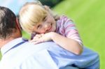 Father Holding His Sweet Little Daughter Stock Photo