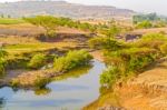 Farmland Landscape In Ethiopia Stock Photo