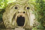 The Mouth Of The Ogre Building Inside The Park Of The Monsters In Bomarzo, Italy Stock Photo