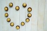 Chocolates Arranged In A Heart Shape Stock Photo