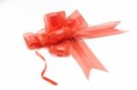 Red Ribbon With Bow Stock Photo