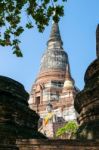 Buddha Statue And Ancient Pagoda Stock Photo