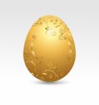 Golden Easter Egg On White Background Stock Photo