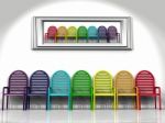 The Chairs Of Color Stock Photo