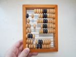 Manual Mechanical Abacus For Accounting And Financial Calculations Stock Photo