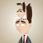 Cartoon Duplicate Businessman In His Head Stock Photo