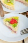 Kiwi And Strawberry Pie Tart Stock Photo