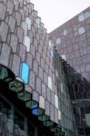 Exterior View Of The Harpa Concert Hall In Reykjavik Stock Photo