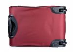 Red Travel Case Isolated On The White Background Stock Photo