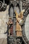 Astronomical Clock At The Old Town City Hall In Prague Stock Photo