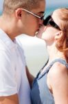 Romantic Couple Kissing Stock Photo