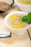 Hearty Middle Eastern Chickpea And Barley Soup Stock Photo