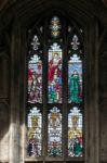 Winchester, Hampshire/uk - March 6 : Stained Glass Window In Win Stock Photo