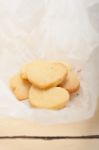 Heart Shaped Shortbread Valentine Cookies Stock Photo