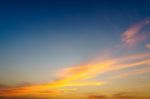 Dramatic Cloudy Sky In Twilight Time Stock Photo