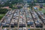 The Helicopter Shot From Dhaka, Bangladesh Stock Photo