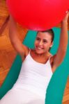 Physiotherapy Exercises With Bobath Ball Fitball Stock Photo