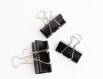 Black Clips For Paper Stock Photo