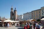 Main Market Square In Krakow Stock Photo