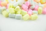 Colorful Marshmallow On White Background Stock Photo