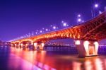 Seongsu Bridge At Night In Seoul,korea Stock Photo