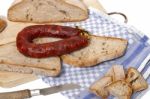 Chorizo And Traditional Bread Stock Photo