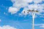 View Of The London Cable Car Over The River Thames Stock Photo