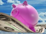 Dollars Note Pig Shows Prosperity And Investment Stock Photo