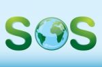 Sos With Globe Stock Photo