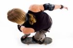 Man In Action On Skateboard Stock Photo