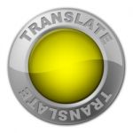 Translate Button Means Vocabulary Language And Multi-lingual Stock Photo