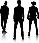 Silhouette Fashion Men Stock Photo