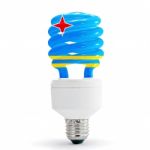 Flag Of Aruba On Bulb Stock Photo